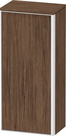 Semi-tall cabinet, VT1355L2121601W Hinge position: Left, Walnut dark Matt, Decor, Handle White aluminum