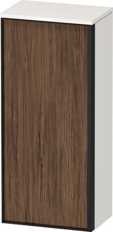 Semi-tall cabinet, VT1355L2122601G Hinge position: Left, Front: Walnut dark Matt, Decor, Corpus: White High Gloss, Decor, Handle Graphite Aluminium