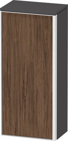 Semi-tall cabinet, VT1355L2149601W Hinge position: Left, Front: Walnut dark Matt, Decor, Corpus: Graphite Matt, Decor, Handle White aluminum