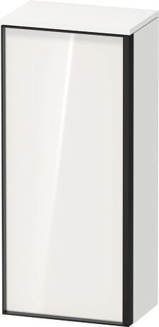 Semi-tall cabinet, VT1355L2218701G Hinge position: Left, Front: White High Gloss, Decor, Corpus: White Matt, Decor, Handle Graphite Aluminium