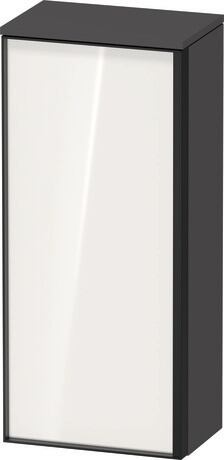 Semi-tall cabinet, VT1355L2249601G Hinge position: Left, Front: White High Gloss, Decor, Corpus: Graphite Matt, Decor, Handle Graphite Aluminium