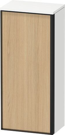 Semi-tall cabinet, VT1355L3018601G Hinge position: Left, Front: Natural oak Matt, Decor, Corpus: White Matt, Decor, Handle Graphite Aluminium