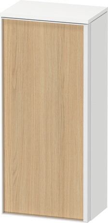 Semi-tall cabinet, VT1355L3018601W Hinge position: Left, Front: Natural oak Matt, Decor, Corpus: White Matt, Decor, Handle White aluminum