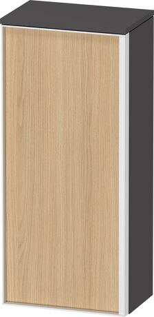 Semi-tall cabinet, VT1355L3049601W Hinge position: Left, Front: Natural oak Matt, Decor, Corpus: Graphite Matt, Decor, Handle White aluminum