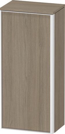 Semi-tall cabinet, VT1355L3535701W Hinge position: Left, Oak terra Matt, Decor, Handle White aluminum