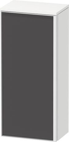 Semi-tall cabinet, VT1355L4918601W Hinge position: Left, Front: Graphite Matt, Decor, Corpus: White Matt, Decor, Handle White aluminum