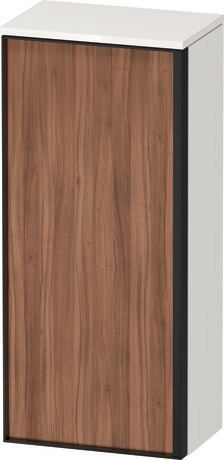 Semi-tall cabinet, VT1355L7922701G Hinge position: Left, Front: Walnut Matt, Decor, Corpus: White High Gloss, Decor, Handle Graphite Aluminium