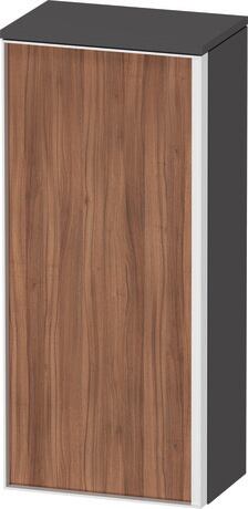 Semi-tall cabinet, VT1355L7949601W Hinge position: Left, Front: Walnut Matt, Decor, Corpus: Graphite Matt, Decor, Handle White aluminum