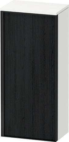 Semi-tall cabinet, VT1355R1618701G Hinge position: Right, Front: Black oak Matt, Decor, Corpus: White Matt, Decor, Handle Graphite Aluminium