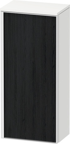 Semi-tall cabinet, VT1355R1618701W Hinge position: Right, Front: Black oak Matt, Decor, Corpus: White Matt, Decor, Handle White aluminum