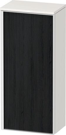 Semi-tall cabinet, VT1355R1622601W Hinge position: Right, Front: Black oak Matt, Decor, Corpus: White High Gloss, Decor, Handle White aluminum