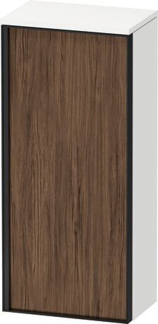Semi-tall cabinet, VT1355R2118601G Hinge position: Right, Front: Walnut dark Matt, Decor, Corpus: White Matt, Decor, Handle Graphite Aluminium