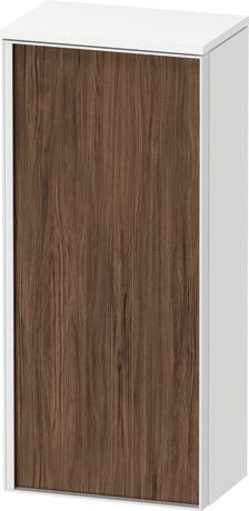 Semi-tall cabinet, VT1355R2118601W Hinge position: Right, Front: Walnut dark Matt, Decor, Corpus: White Matt, Decor, Handle White aluminum