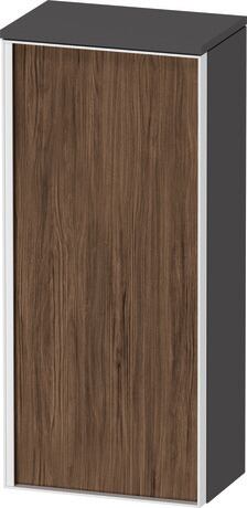 Semi-tall cabinet, VT1355R2149701W Hinge position: Right, Front: Walnut dark Matt, Decor, Corpus: Graphite Matt, Decor, Handle White aluminum