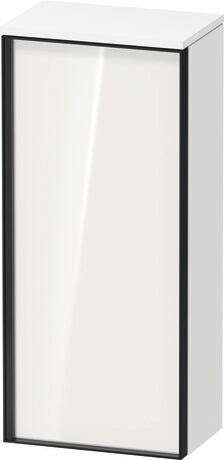 Semi-tall cabinet, VT1355R2218701G Hinge position: Right, Front: White High Gloss, Decor, Corpus: White Matt, Decor, Handle Graphite Aluminium