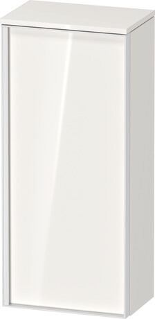 Semi-tall cabinet, VT1355R2222701W Hinge position: Right, White High Gloss, Decor, Handle White aluminum