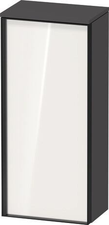 Semi-tall cabinet, VT1355R2249601G Hinge position: Right, Front: White High Gloss, Decor, Corpus: Graphite Matt, Decor, Handle Graphite Aluminium