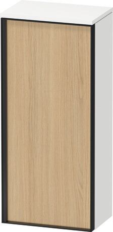 Semi-tall cabinet, VT1355R3018601G Hinge position: Right, Front: Natural oak Matt, Decor, Corpus: White Matt, Decor, Handle Graphite Aluminium