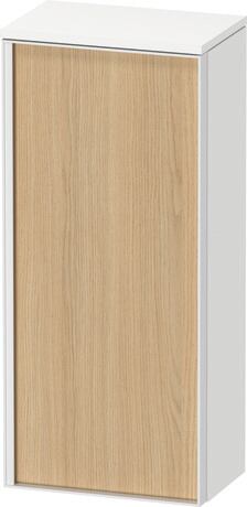 Semi-tall cabinet, VT1355R3018601W Hinge position: Right, Front: Natural oak Matt, Decor, Corpus: White Matt, Decor, Handle White aluminum