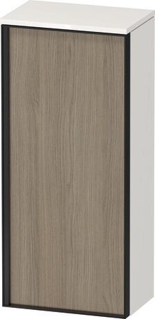 Semi-tall cabinet, VT1355R3522701G Hinge position: Right, Front: Oak terra Matt, Decor, Corpus: White High Gloss, Decor, Handle Graphite Aluminium