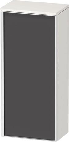 Semi-tall cabinet, VT1355R4922601W Hinge position: Right, Front: Graphite Matt, Decor, Corpus: White High Gloss, Decor, Handle White aluminum