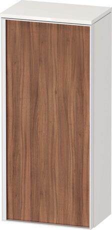 Semi-tall cabinet, VT1355R7922701W Hinge position: Right, Front: Walnut Matt, Decor, Corpus: White High Gloss, Decor, Handle White aluminum