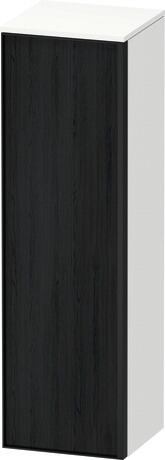 Semi-tall cabinet, VT1356L1618601G Hinge position: Left, Front: Black oak Matt, Decor, Corpus: White Matt, Decor, Handle Graphite Aluminium