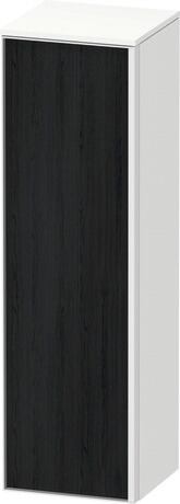 Semi-tall cabinet, VT1356L1618601W Hinge position: Left, Front: Black oak Matt, Decor, Corpus: White Matt, Decor, Handle White aluminum