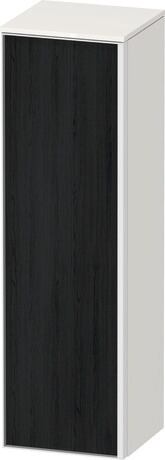 Semi-tall cabinet, VT1356L1622601W Hinge position: Left, Front: Black oak Matt, Decor, Corpus: White High Gloss, Decor, Handle White aluminum
