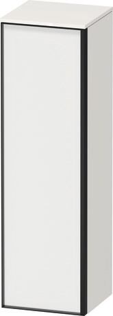 Semi-tall cabinet, VT1356L1822701G Hinge position: Left, Front: White Matt, Decor, Corpus: White High Gloss, Decor, Handle Graphite Aluminium