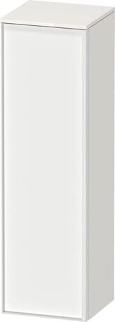 Semi-tall cabinet, VT1356L1822701W Hinge position: Left, Front: White Matt, Decor, Corpus: White High Gloss, Decor, Handle White aluminum