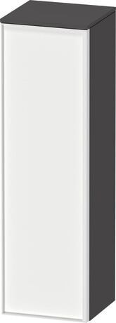 Semi-tall cabinet, VT1356L1849601W Hinge position: Left, Front: White Matt, Decor, Corpus: Graphite Matt, Decor, Handle White aluminum