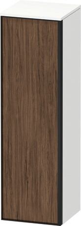 Semi-tall cabinet, VT1356L2118701G Hinge position: Left, Front: Walnut dark Matt, Decor, Corpus: White Matt, Decor, Handle Graphite Aluminium