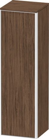 Semi-tall cabinet, VT1356L2121701W Hinge position: Left, Walnut dark Matt, Decor, Handle White aluminum