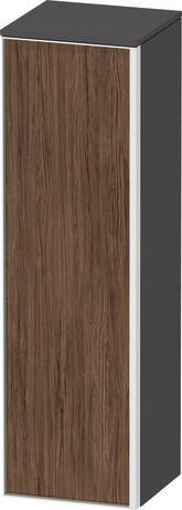 Semi-tall cabinet, VT1356L2149701W Hinge position: Left, Front: Walnut dark Matt, Decor, Corpus: Graphite Matt, Decor, Handle White aluminum