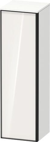 Semi-tall cabinet, VT1356L2218601G Hinge position: Left, Front: White High Gloss, Decor, Corpus: White Matt, Decor, Handle Graphite Aluminium