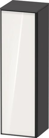 Semi-tall cabinet, VT1356L2249601G Hinge position: Left, Front: White High Gloss, Decor, Corpus: Graphite Matt, Decor, Handle Graphite Aluminium