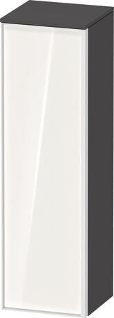 Semi-tall cabinet, VT1356L2249601W Hinge position: Left, Front: White High Gloss, Decor, Corpus: Graphite Matt, Decor, Handle White aluminum