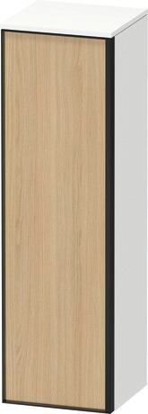 Semi-tall cabinet, VT1356L3018601G Hinge position: Left, Front: Natural oak Matt, Decor, Corpus: White Matt, Decor, Handle Graphite Aluminium