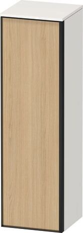 Semi-tall cabinet, VT1356L3022601G Hinge position: Left, Front: Natural oak Matt, Decor, Corpus: White High Gloss, Decor, Handle Graphite Aluminium