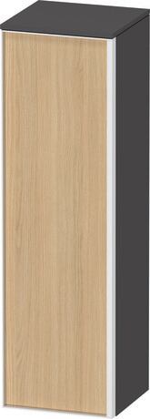 Semi-tall cabinet, VT1356L3049701W Hinge position: Left, Front: Natural oak Matt, Decor, Corpus: Graphite Matt, Decor, Handle White aluminum