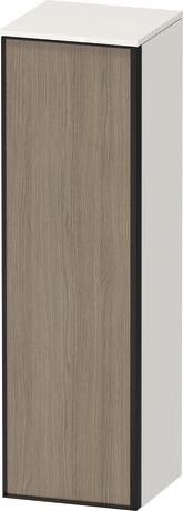 Semi-tall cabinet, VT1356L3522601G Hinge position: Left, Front: Oak terra Matt, Decor, Corpus: White High Gloss, Decor, Handle Graphite Aluminium