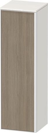Semi-tall cabinet, VT1356L3522601W Hinge position: Left, Front: Oak terra Matt, Decor, Corpus: White High Gloss, Decor, Handle White aluminum