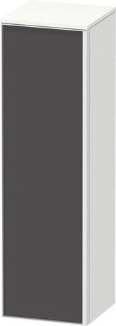 Semi-tall cabinet, VT1356L4918701W Hinge position: Left, Front: Graphite Matt, Decor, Corpus: White Matt, Decor, Handle White aluminum