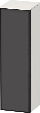 Semi-tall cabinet, VT1356L4922601G Hinge position: Left, Front: Graphite Matt, Decor, Corpus: White High Gloss, Decor, Handle Graphite Aluminium