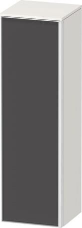 Semi-tall cabinet, VT1356L4922601W Hinge position: Left, Front: Graphite Matt, Decor, Corpus: White High Gloss, Decor, Handle White aluminum
