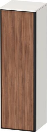 Semi-tall cabinet, VT1356L7922601G Hinge position: Left, Front: Walnut Matt, Decor, Corpus: White High Gloss, Decor, Handle Graphite Aluminium