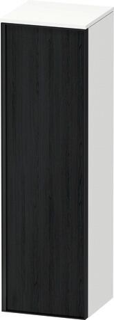 Semi-tall cabinet, VT1356R1618701G Hinge position: Right, Front: Black oak Matt, Decor, Corpus: White Matt, Decor, Handle Graphite Aluminium