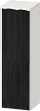 Semi-tall cabinet, VT1356R1622601W Hinge position: Right, Front: Black oak Matt, Decor, Corpus: White High Gloss, Decor, Handle White aluminum
