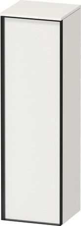 Semi-tall cabinet, VT1356R1822701G Hinge position: Right, Front: White Matt, Decor, Corpus: White High Gloss, Decor, Handle Graphite Aluminium